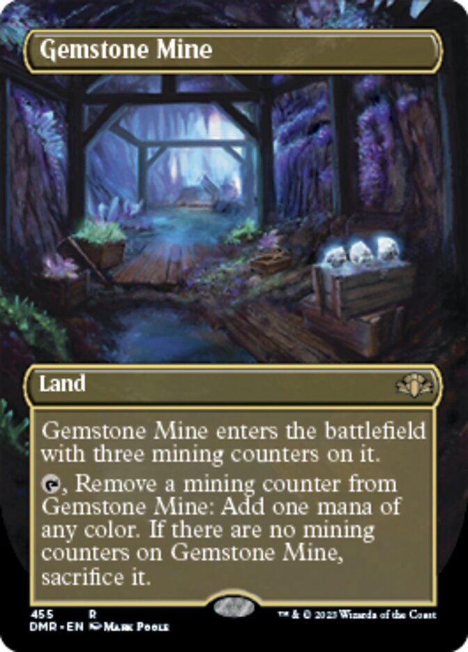 Gemstone Mine (Borderless Alternate Art) [Dominaria Remastered] | Gate City Games LLC