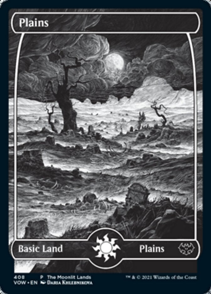 Plains (The Moonlit Lands) (Foil Etched) [Innistrad: Crimson Vow Promos] | Gate City Games LLC