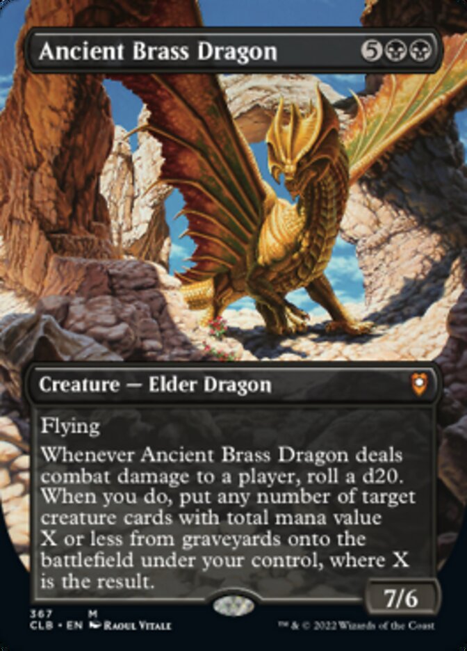 Ancient Brass Dragon (Borderless Alternate Art) [Commander Legends: Battle for Baldur's Gate] | Gate City Games LLC