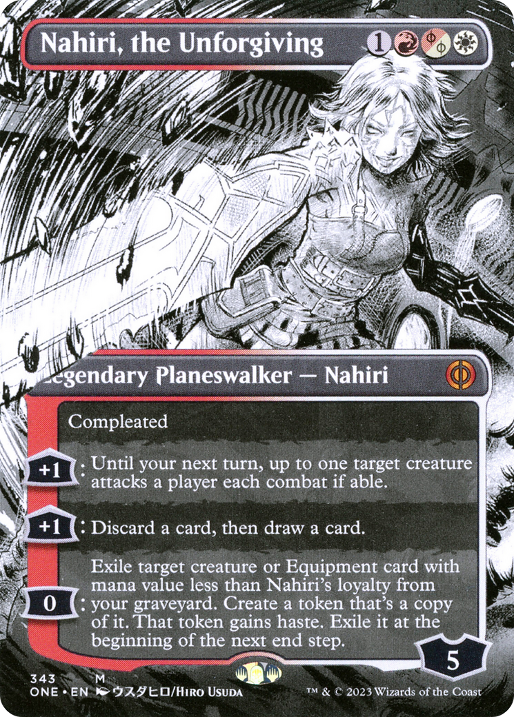 Nahiri, the Unforgiving (Borderless Manga) [Phyrexia: All Will Be One] | Gate City Games LLC