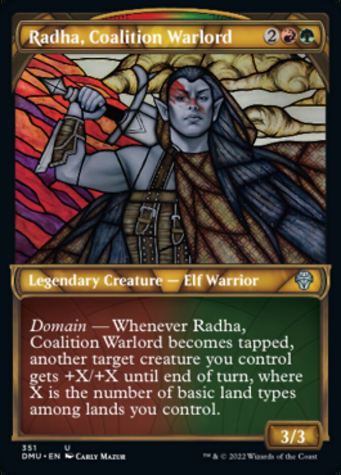 Radha, Coalition Warlord (Showcase Textured) [Dominaria United] | Gate City Games LLC