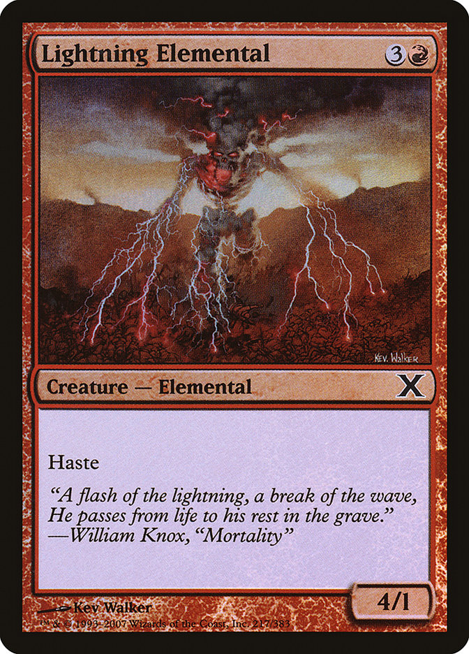 Lightning Elemental (Premium Foil) [Tenth Edition] | Gate City Games LLC