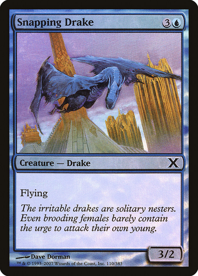 Snapping Drake (Premium Foil) [Tenth Edition] | Gate City Games LLC