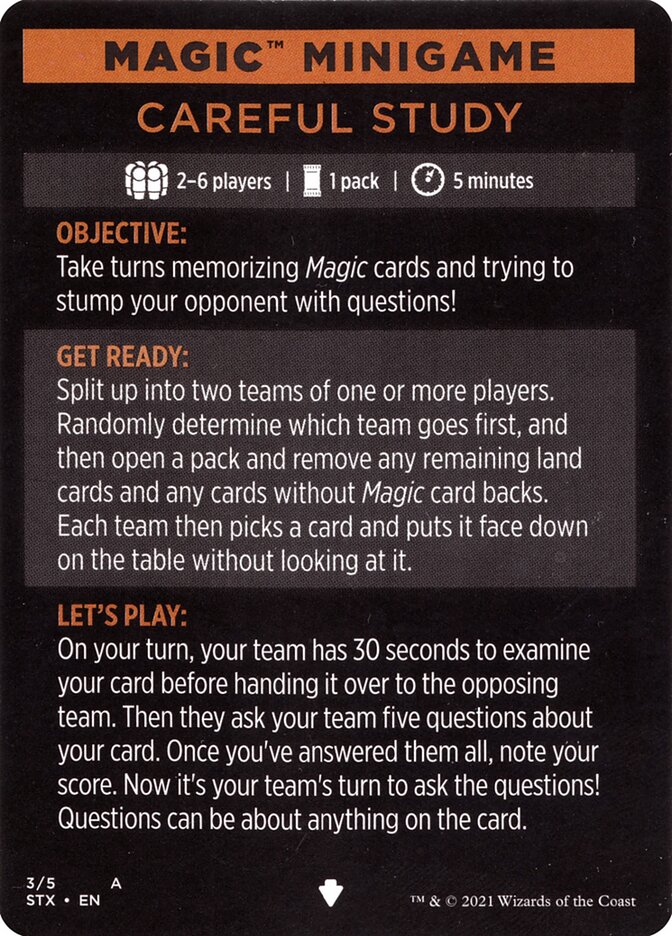 Careful Study (Magic Minigame) [Strixhaven: School of Mages Minigame] | Gate City Games LLC