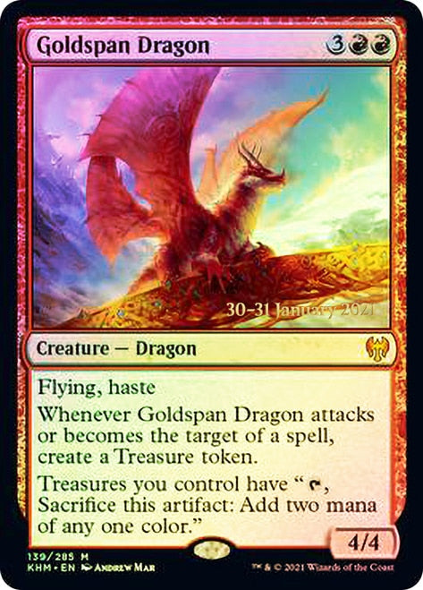 Goldspan Dragon  [Kaldheim Prerelease Promos] | Gate City Games LLC