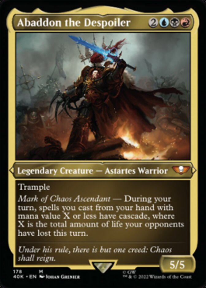 Abaddon the Despoiler (Display Commander) (Surge Foil) [Universes Beyond: Warhammer 40,000] | Gate City Games LLC
