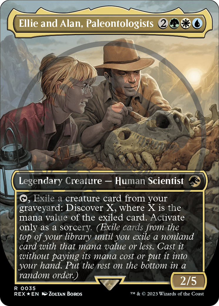 Ellie and Alan, Paleontologists Emblem (Borderless) [Jurassic World Collection Tokens] | Gate City Games LLC