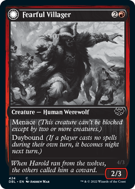 Fearful Villager // Fearsome Werewolf [Innistrad: Double Feature] | Gate City Games LLC