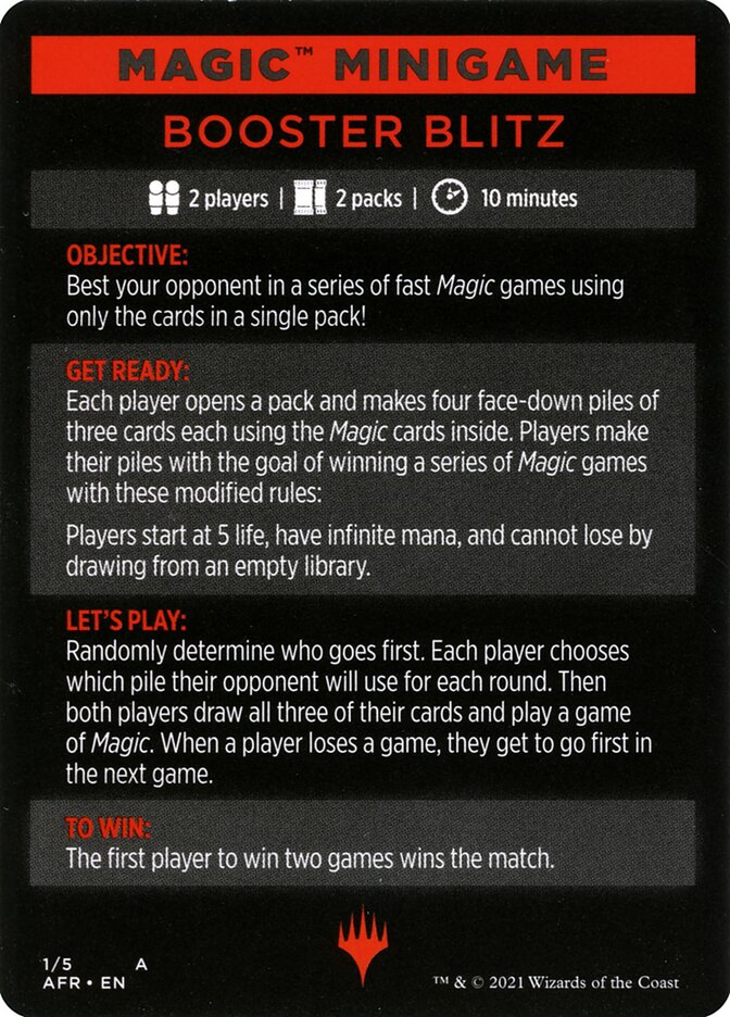 Booster Blitz (Magic Minigame) [Dungeons & Dragons: Adventures in the Forgotten Realms Minigame] | Gate City Games LLC