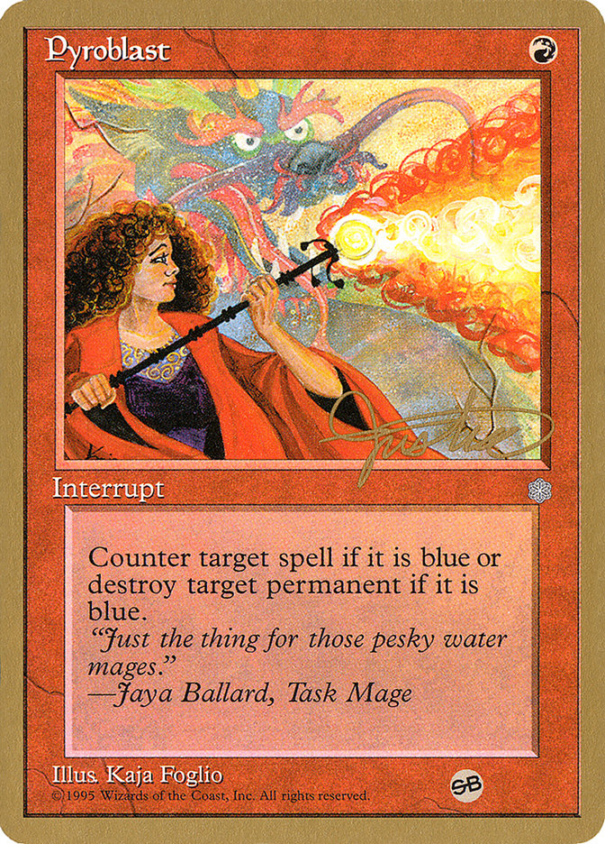 Pyroblast (Mark Justice) (SB) [Pro Tour Collector Set] | Gate City Games LLC