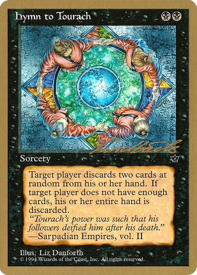 Hymn to Tourach (Circle) (Leon Lindback) [Pro Tour Collector Set] | Gate City Games LLC