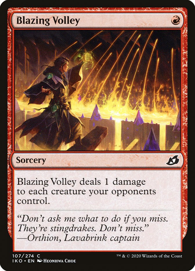 Blazing Volley [Ikoria: Lair of Behemoths] | Gate City Games LLC