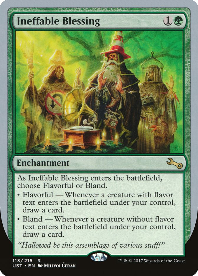 Ineffable Blessing ("choose Flavorful or Bland") [Unstable] | Gate City Games LLC