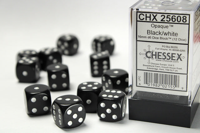 Chessex 12mm Opaque D6 (36ct) | Gate City Games LLC