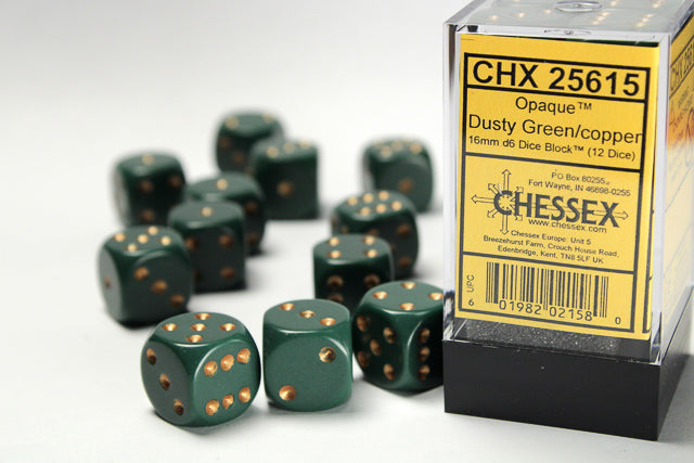 Chessex 16mm Opaque D6 (12ct) | Gate City Games LLC
