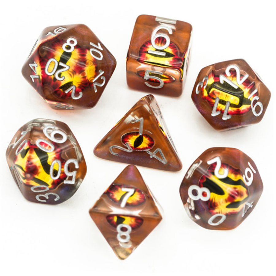 Fire Demon Eye RPG Dice Set | Gate City Games LLC