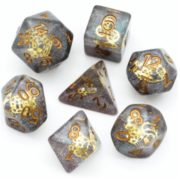 Glitter Gearwheel RPG Dice Set | Gate City Games LLC