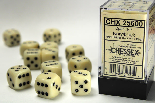 Chessex 12mm Opaque D6 (36ct) | Gate City Games LLC