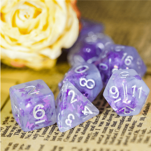 Lavendar Butterfly RPG Dice Set | Gate City Games LLC