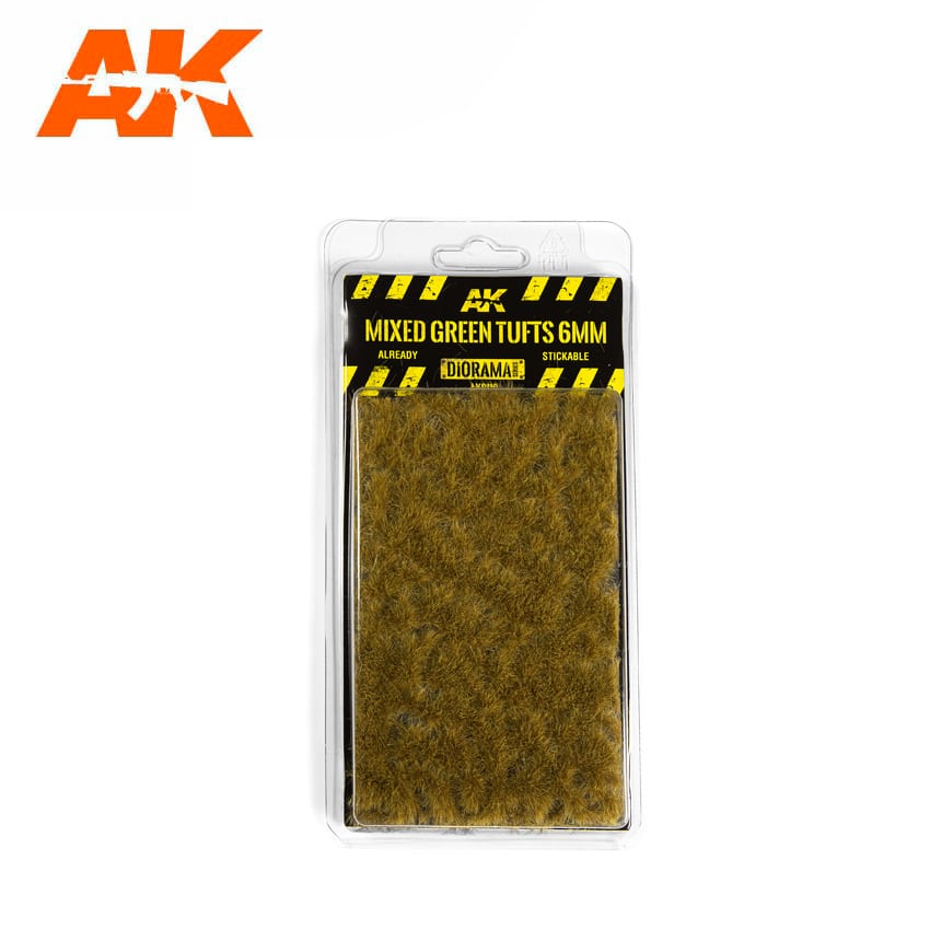 AK Interactive Mixed Green Tufts 6mm | Gate City Games LLC