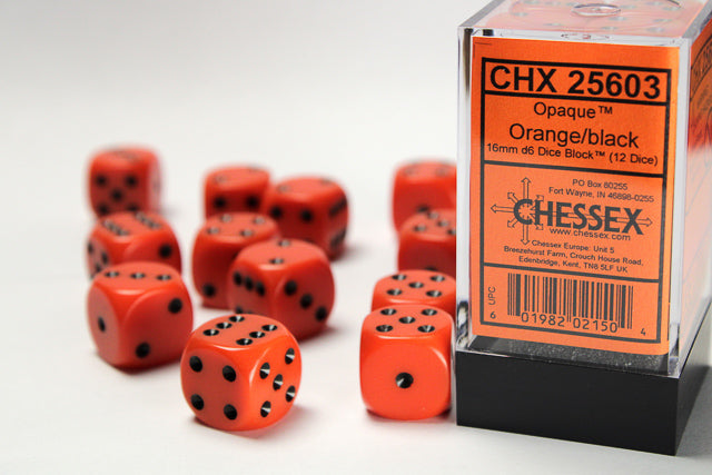 Chessex 12mm Opaque D6 (36ct) | Gate City Games LLC