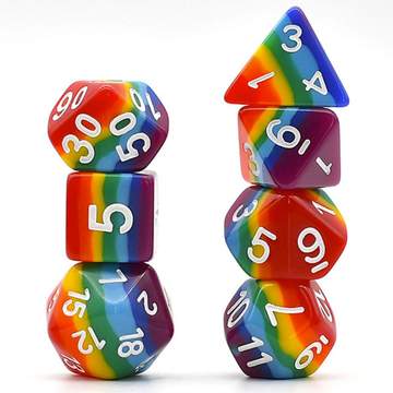 Opaque Rainbow RPG Dice Set | Gate City Games LLC