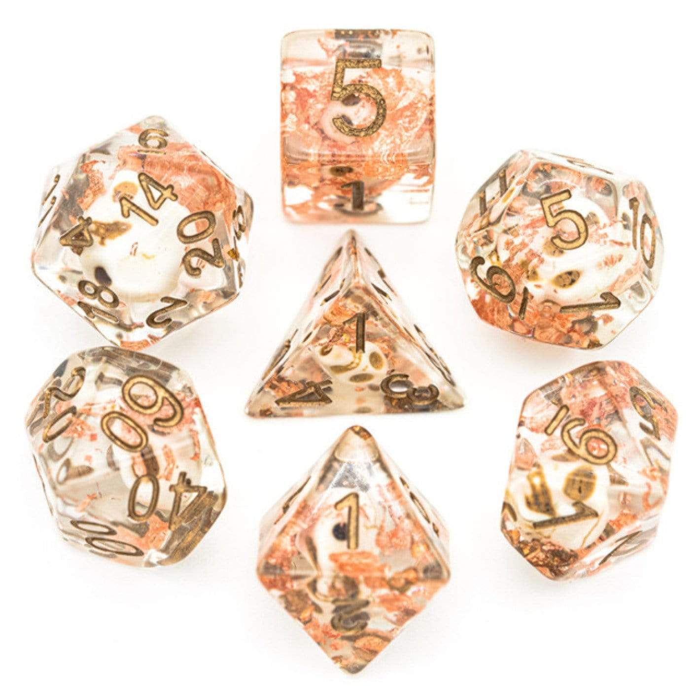 Skull and Copper Foil RPG Dice Set | Gate City Games LLC
