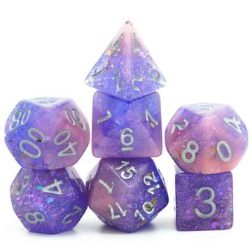 Pink & Purple Seabed Treasure RPG Dice Set | Gate City Games LLC