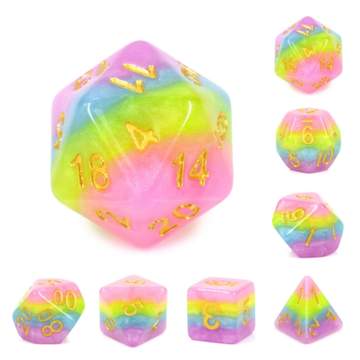 Pastel Rainbow RPG Dice Set | Gate City Games LLC