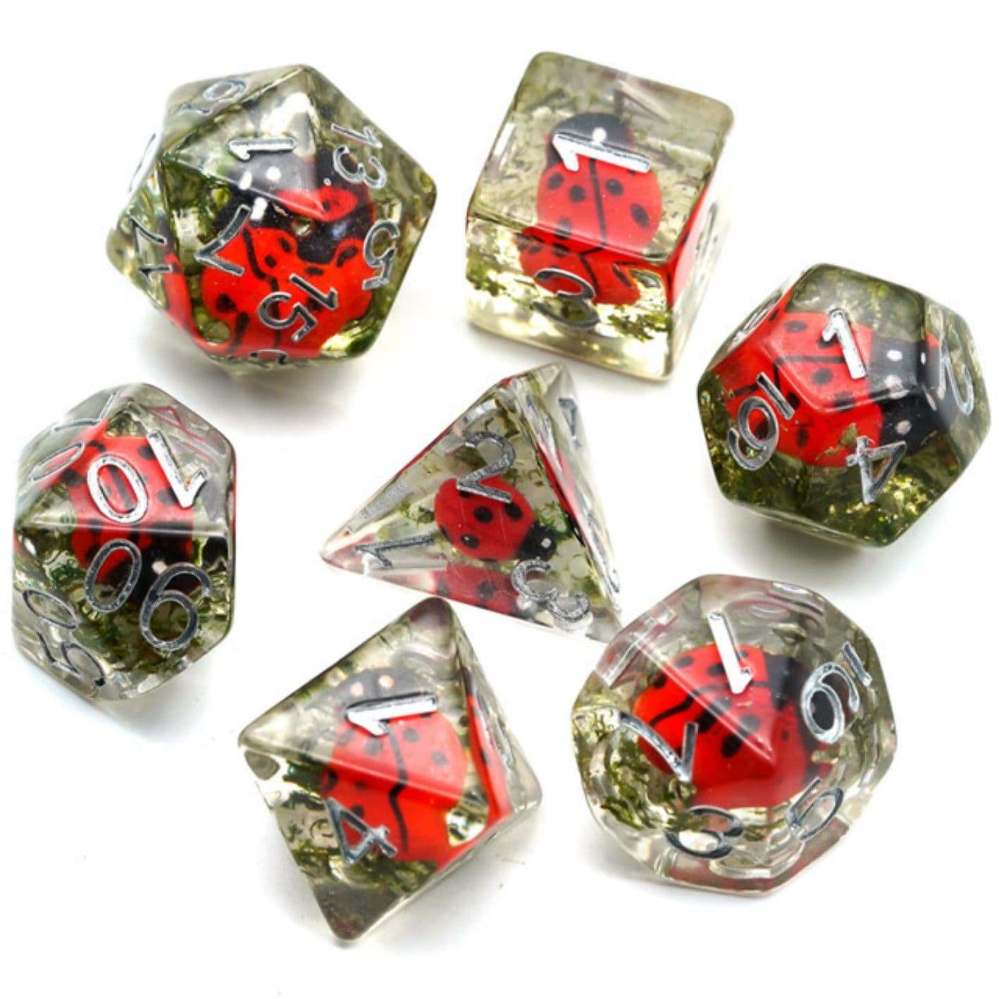 Orange & Grey Flowers RPG Dice Set | Gate City Games LLC