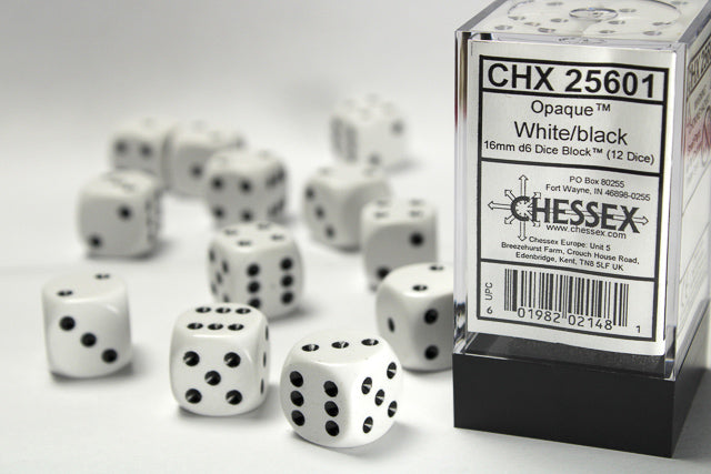 Chessex 12mm Opaque D6 (36ct) | Gate City Games LLC