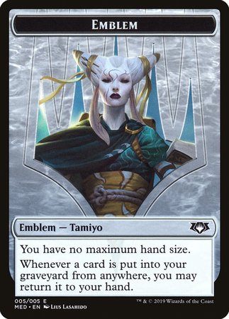 Emblem - Tamiyo, the Moon Sage [Mythic Edition Tokens] | Gate City Games LLC