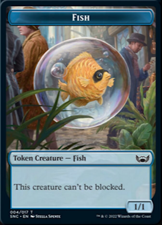 Clue // Fish Double-sided Token [Streets of New Capenna Commander Tokens] | Gate City Games LLC