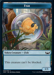 Fish // Rhino Warrior Double-sided Token [Streets of New Capenna Tokens] | Gate City Games LLC