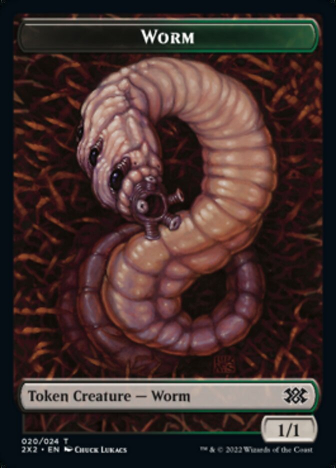 Worm // Soldier Double-sided Token [Double Masters 2022 Tokens] | Gate City Games LLC