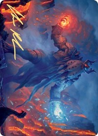 Aegar, the Freezing Flame (Gold-Stamped Signature) [Kaldheim: Art Series] | Gate City Games LLC