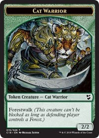 Cat Warrior // Elemental Double-sided Token [Commander 2018 Tokens] | Gate City Games LLC