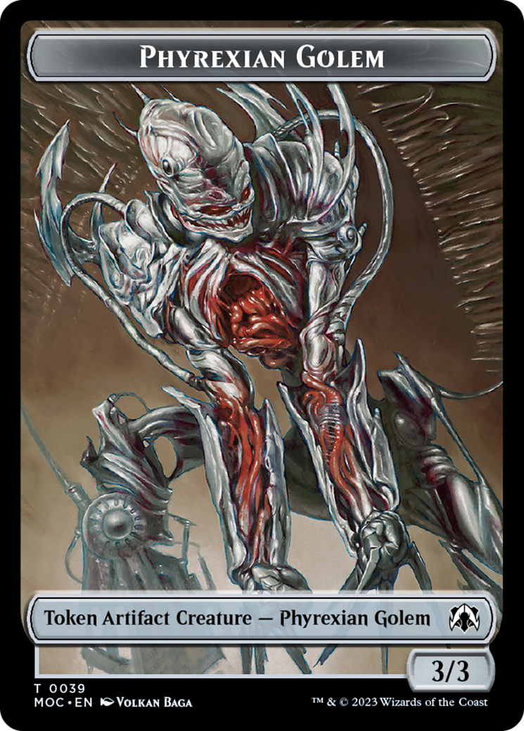Phyrexian Golem // Construct Double-Sided Token [March of the Machine Commander Tokens] | Gate City Games LLC