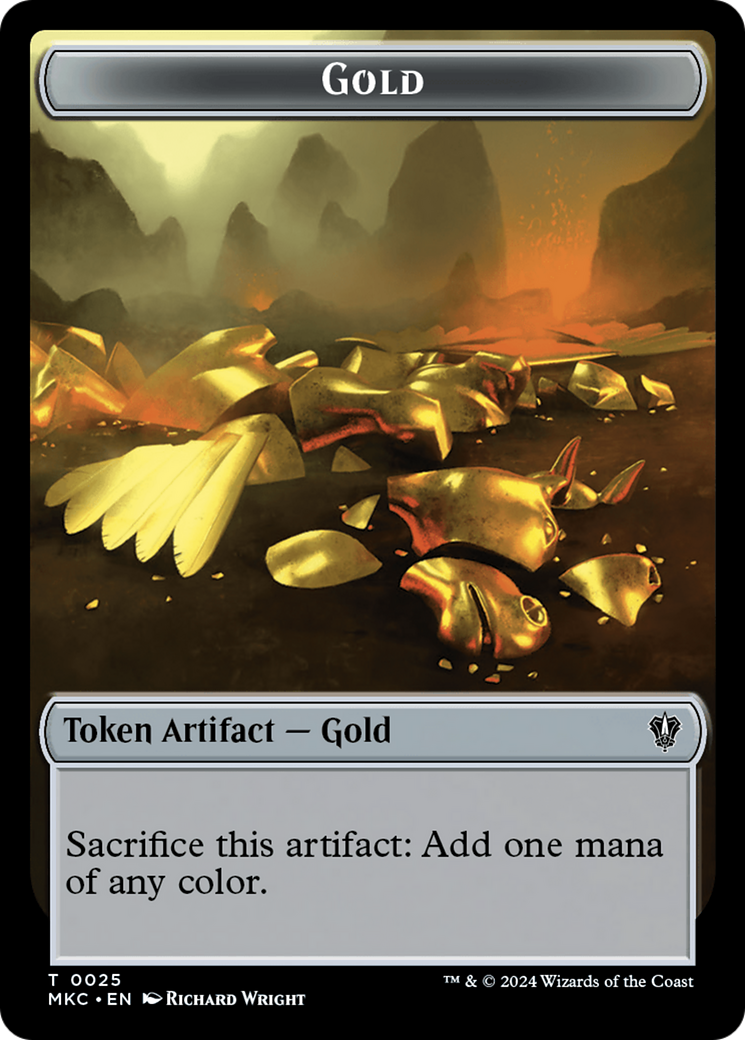 Gold // Lightning Rager Double-Sided Token [Murders at Karlov Manor Commander Tokens] | Gate City Games LLC