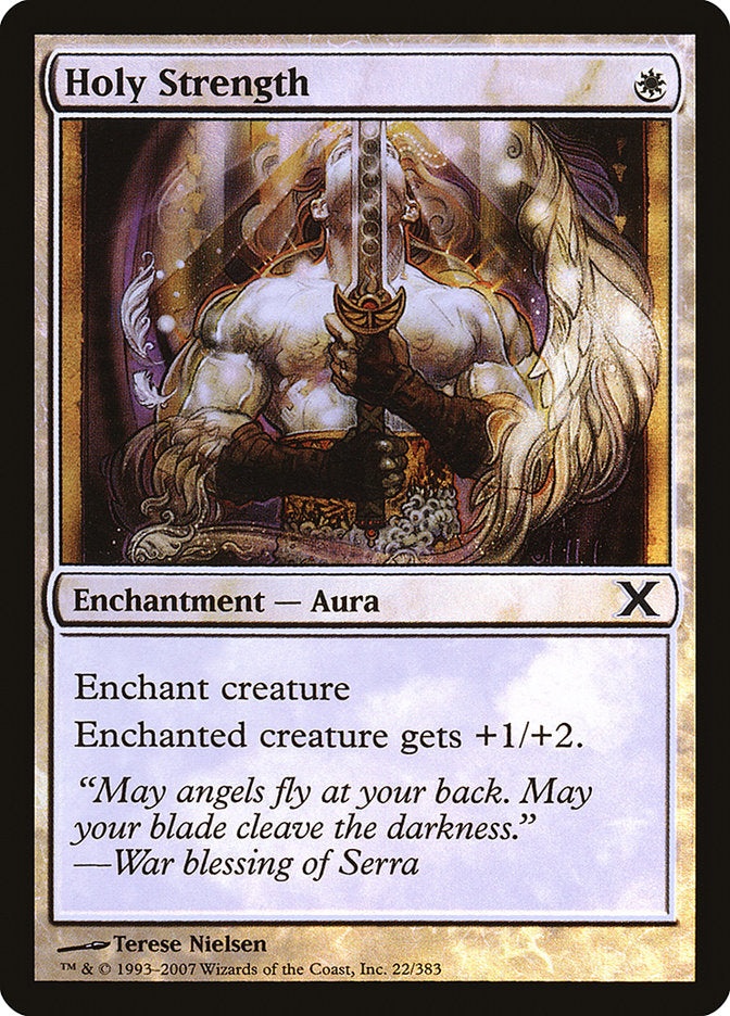 Holy Strength (Premium Foil) [Tenth Edition] | Gate City Games LLC