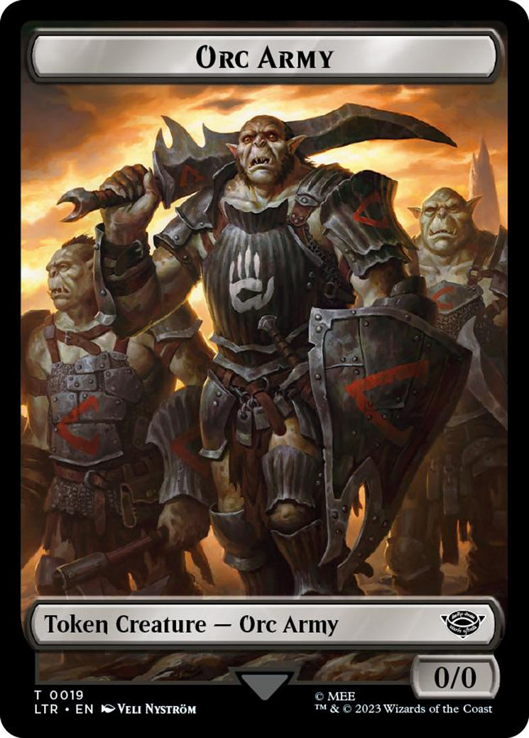 Orc Army (0019) // Food (0024) Double-Sided Token (Surge Foil) [The Lord of the Rings: Tales of Middle-Earth Tokens] | Gate City Games LLC