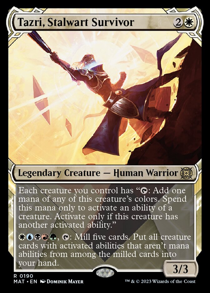 Tazri, Stalwart Survivor (Showcase Halo Foil) [March of the Machine: The Aftermath] | Gate City Games LLC