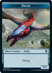 Drake // Goblin Warrior Double-sided Token [Commander 2020 Tokens] | Gate City Games LLC