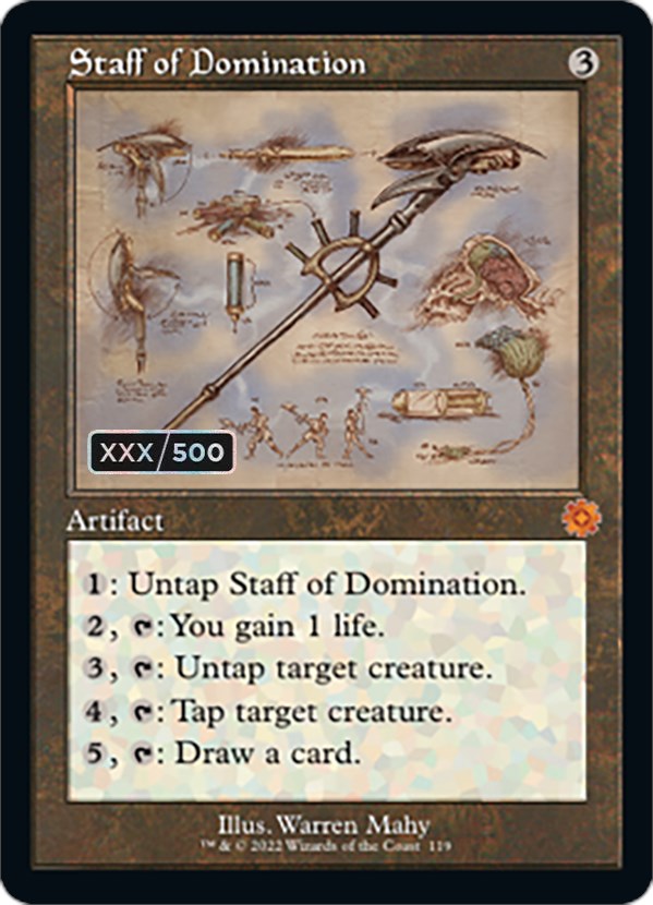 Staff of Domination (Retro Schematic) (Serial Numbered) [The Brothers' War Retro Artifacts] | Gate City Games LLC
