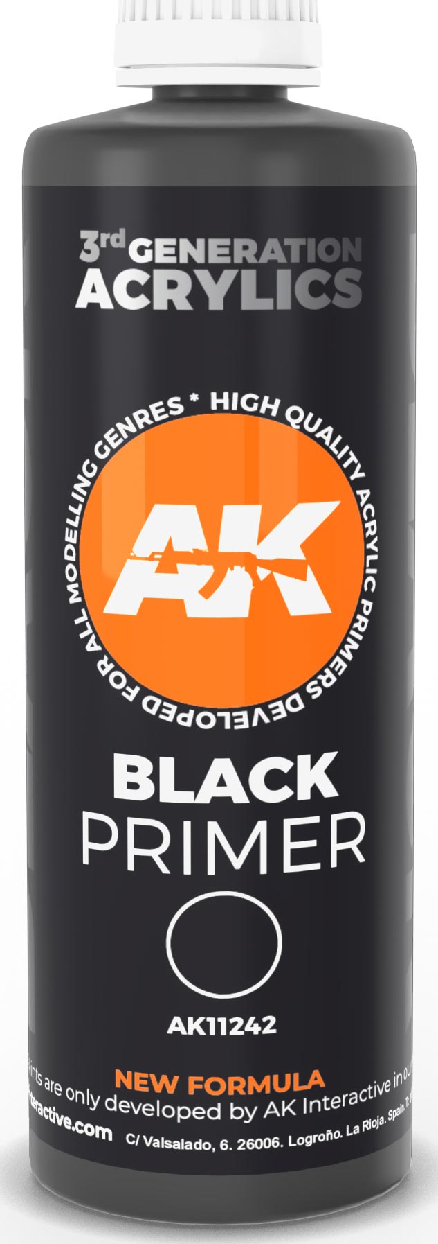 AK Interactive Black Primer 100ml | Gate City Games LLC