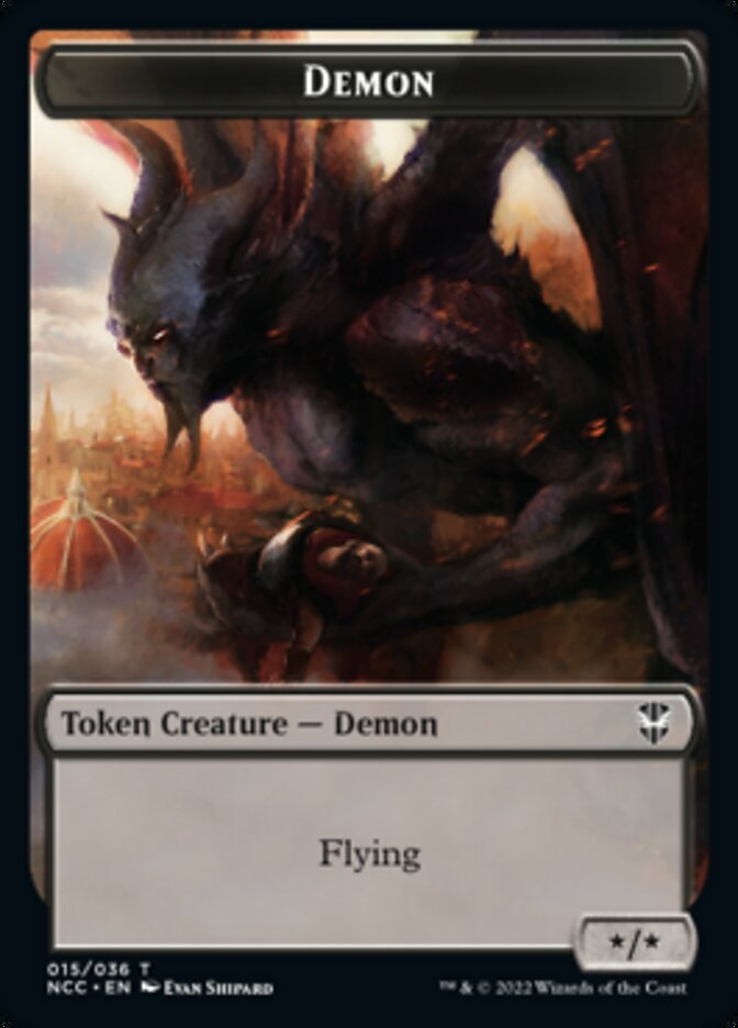 Demon // Copy Double-sided Token [Streets of New Capenna Commander Tokens] | Gate City Games LLC