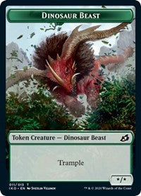 Dinosaur Beast // Human Soldier (004) Double-sided Token [Ikoria: Lair of Behemoths Tokens] | Gate City Games LLC