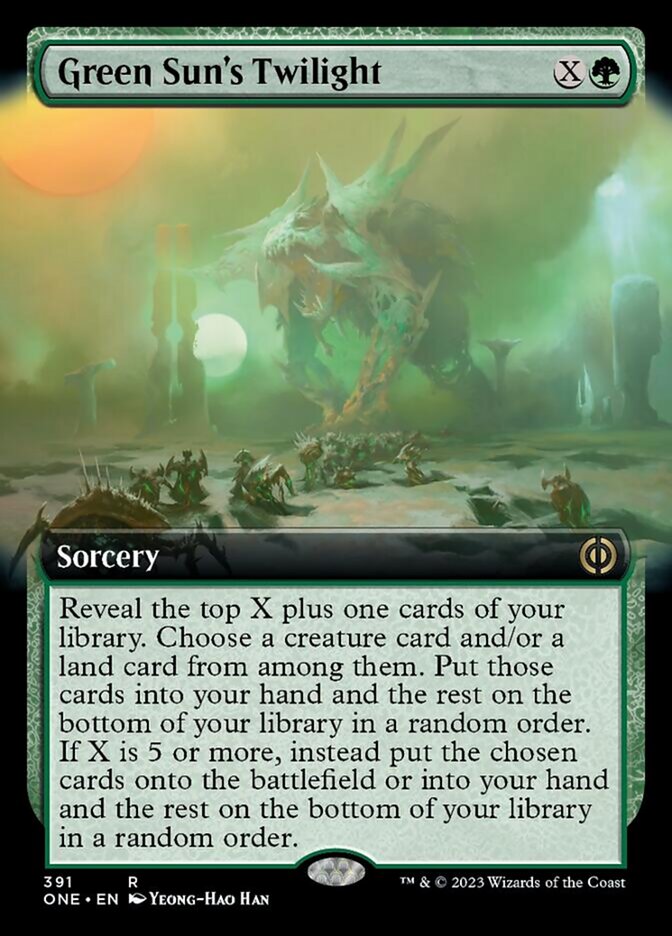 Green Sun's Twilight (Extended Art) [Phyrexia: All Will Be One] | Gate City Games LLC