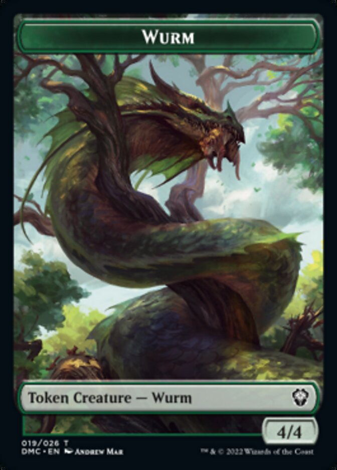 Bird (002) // Wurm Double-sided Token [Dominaria United Tokens] | Gate City Games LLC