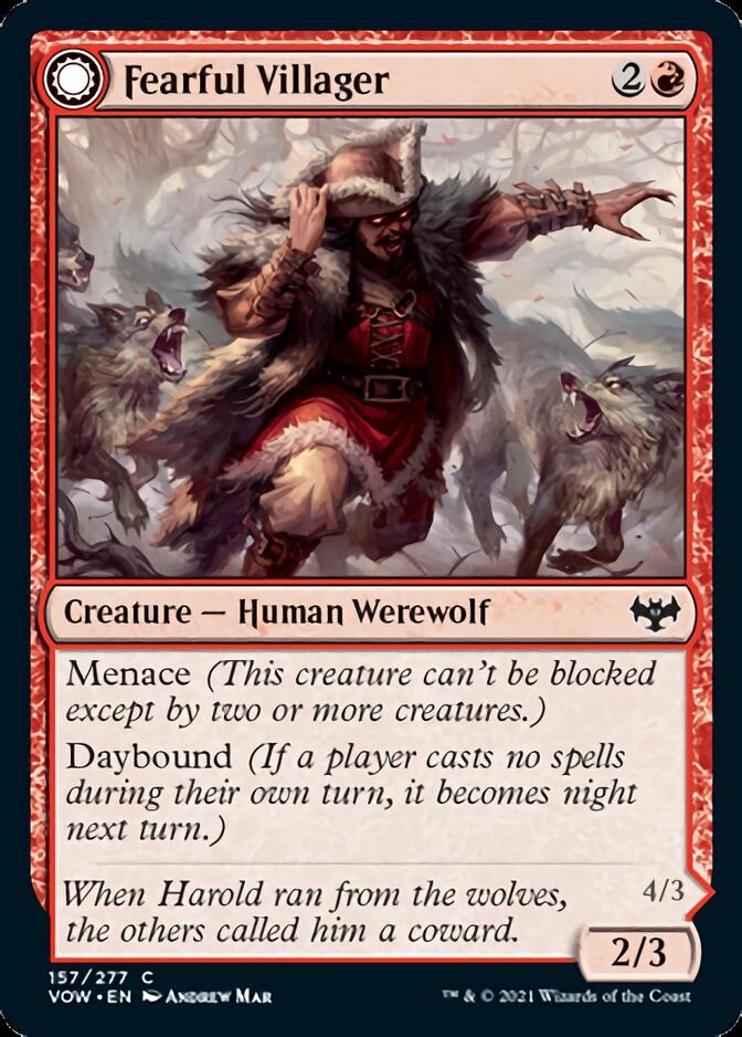 Fearful Villager // Fearsome Werewolf [Innistrad: Crimson Vow] | Gate City Games LLC